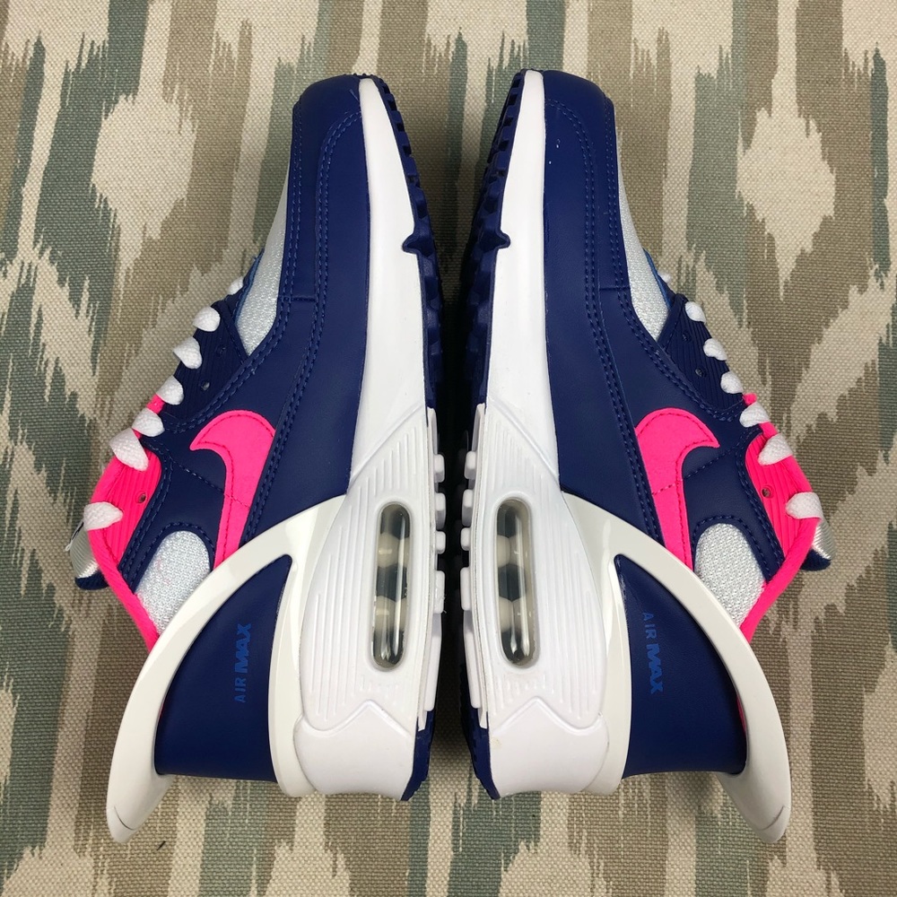 Nike Air Max 90 FlyEase Blue Pink Youth Sneakers - Picture 4 of 12